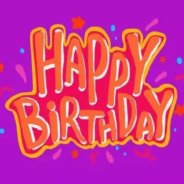 Gezeichnete Animation der Worte "Happy Birthday"